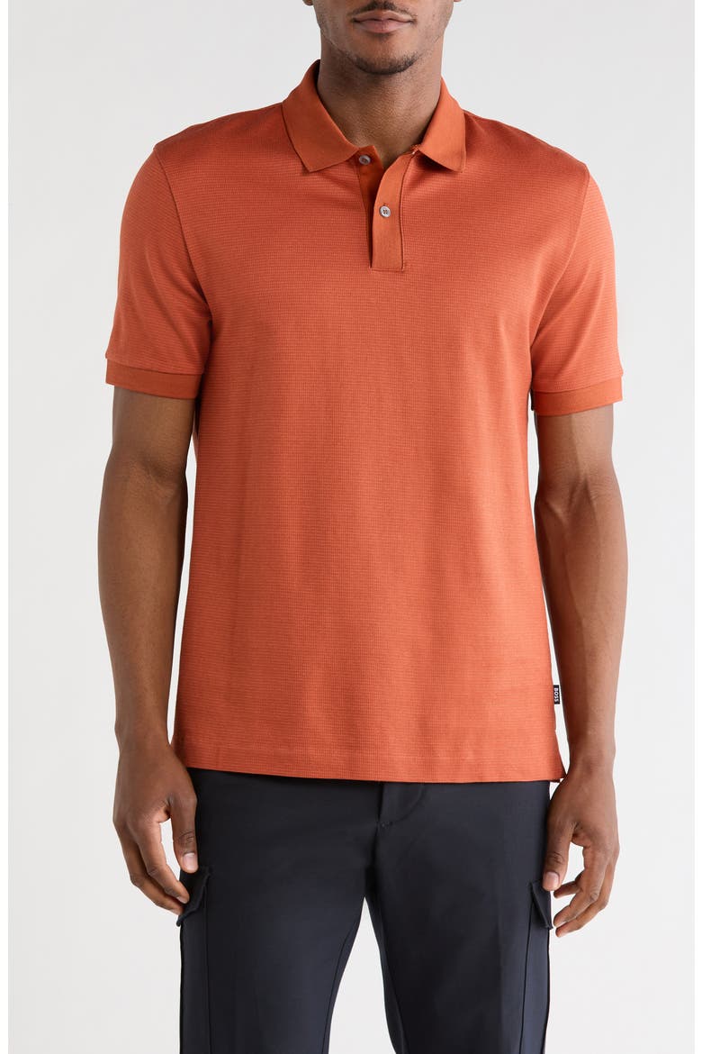 Parlay Piqué Cotton Polo, Main, color, DARK ORANGE