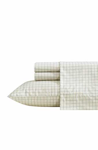 Calms Seas Gingham 200 Thread Count Cotton Percale Sheet Set