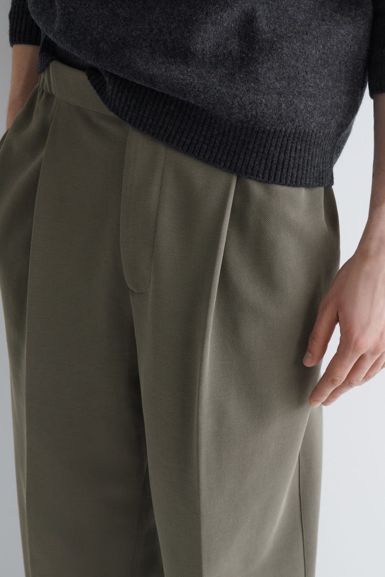 Bonded-Twill Regular-Fit Straight-Leg Pants, Alternate, color, GRAY-GREEN