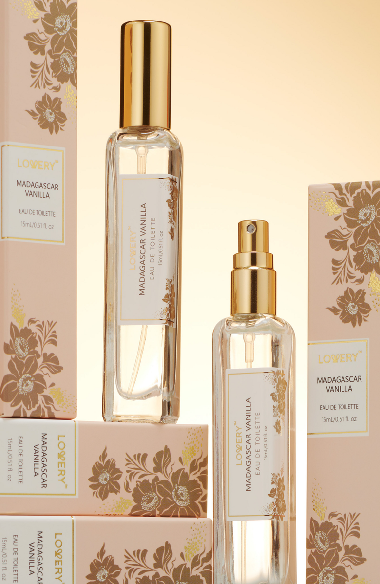 Lovery Pure Vanilla Perfume Fragrance Set - Long Lasting Perfume, Eau de Toilette Spray & Rollerball Perfume Oil, Alternate, color, Gold