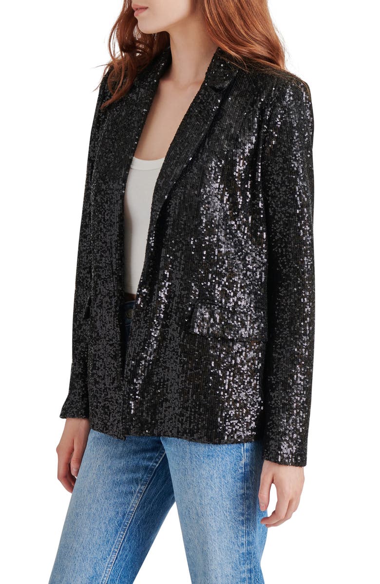Steve Madden Payton Sequin Open Front Blazer, Alternate, color,