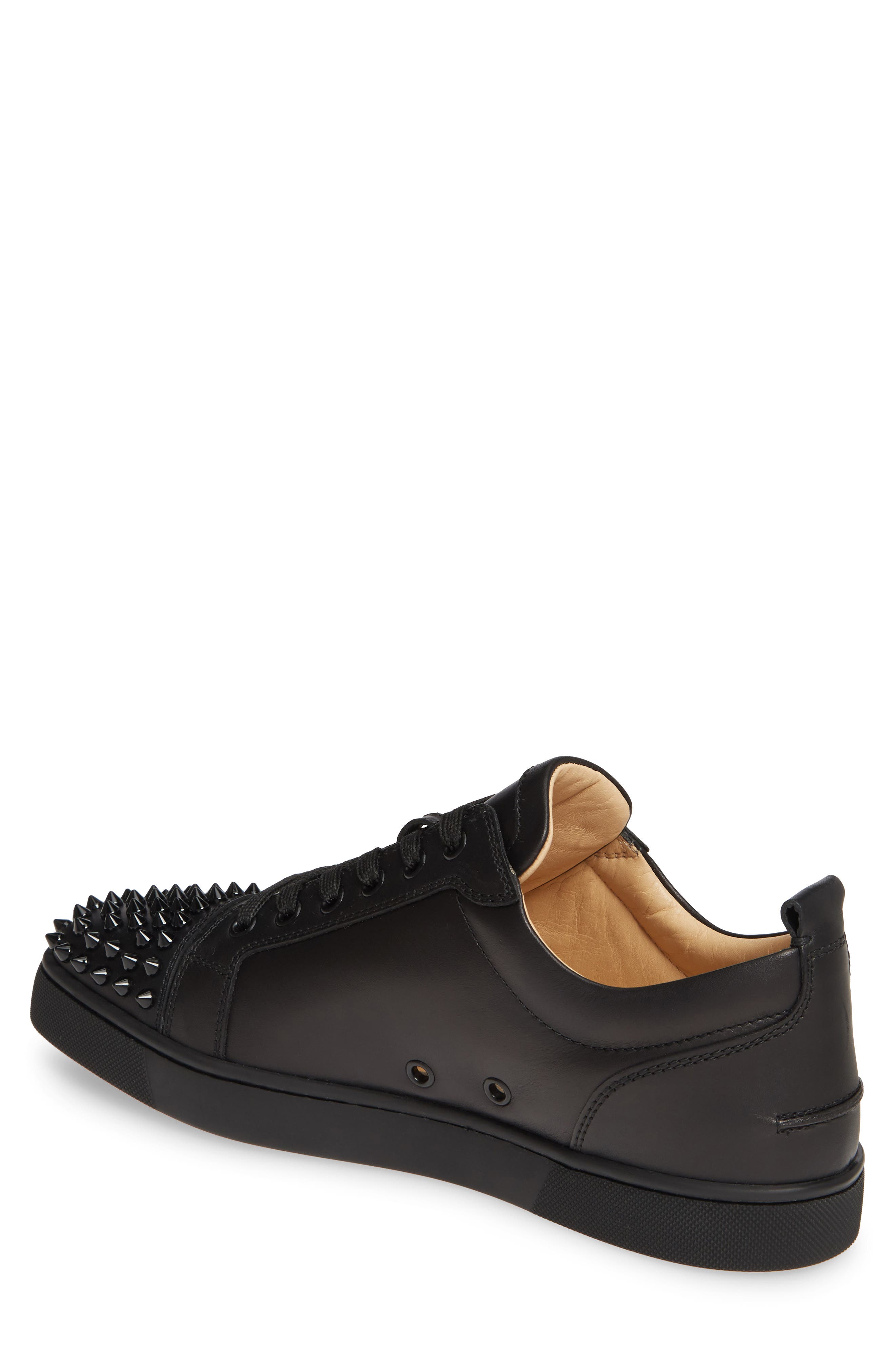 Christian Louboutin Louis Junior Spikes Sneaker, Alternate, color, Black/ Black