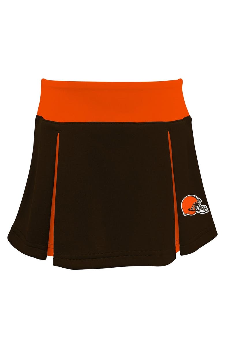 Outerstuff Girls Toddler Brown Cleveland Browns Spirit Cheer Three-Piece Cheerleader Set, Alternate, color, Brown