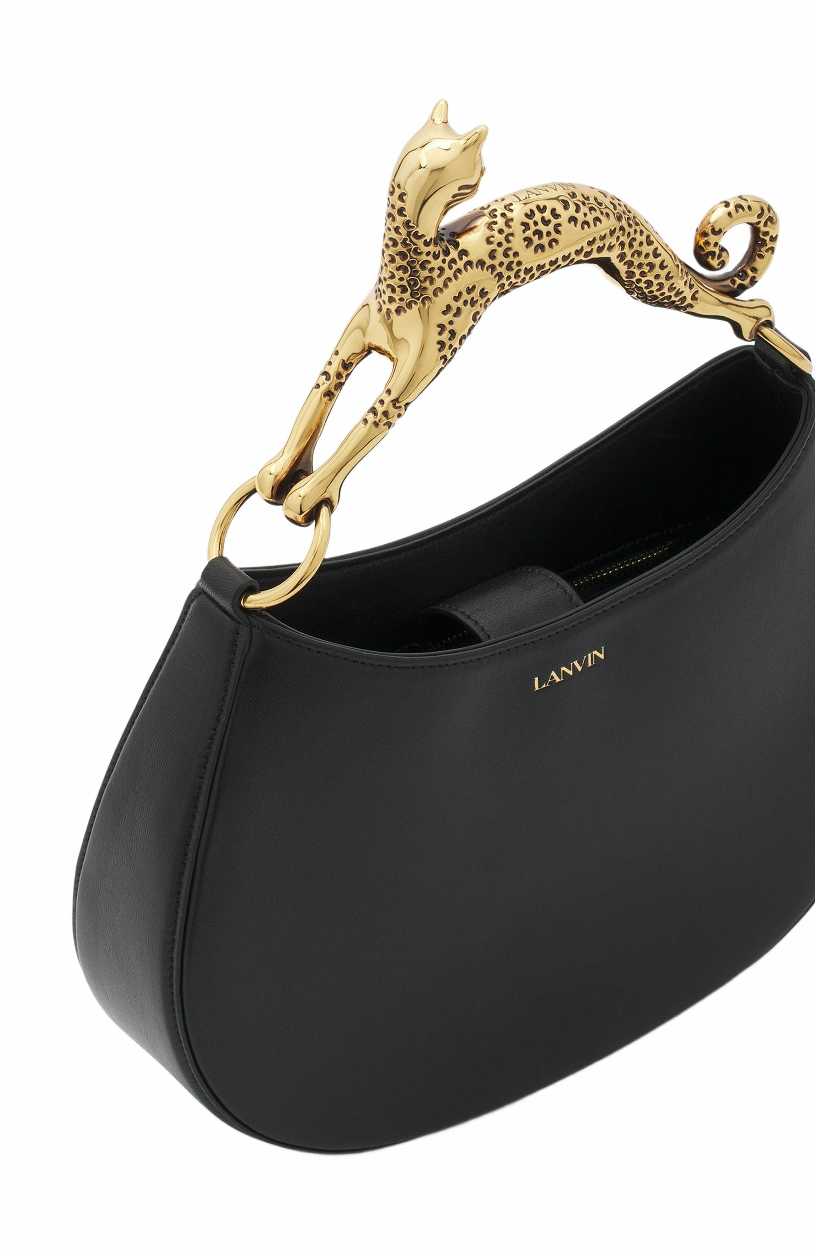 Lanvin Hobo Cat Leather Bag, Alternate, color, 