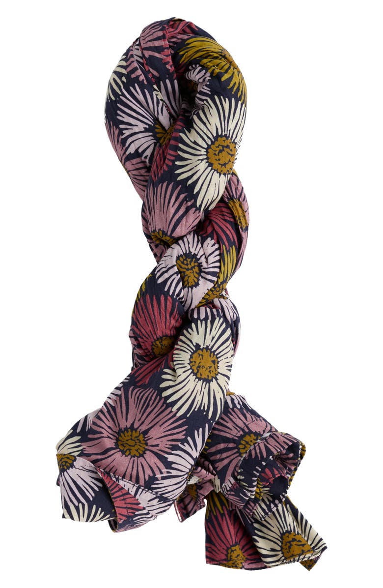 Seasalt Cornwall Larissa Crinkled Floral Organic Cotton Button-Up Shirt, Alternate, color, Painted Asters Maritime