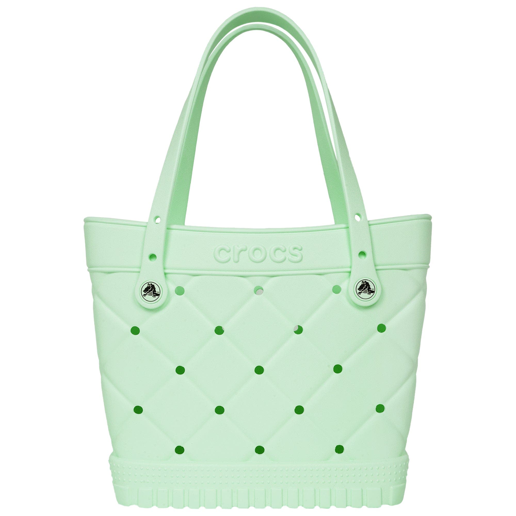 CROCS Medium Quilted Tote, Main, color, Serene Green