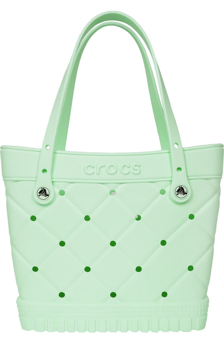 CROCS Medium Quilted Tote, Main, color, Serene Green