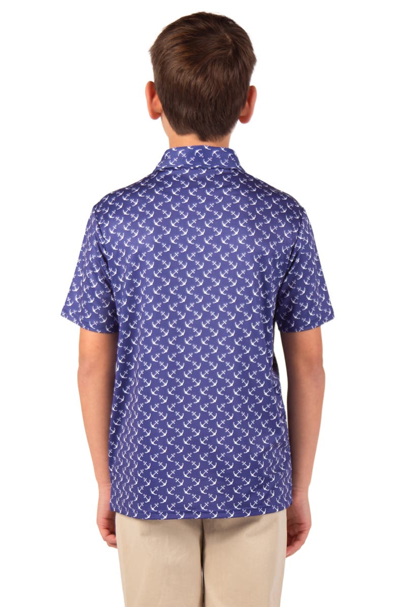 TailorByrd Kids' Sailing Anchors Performance Polo, Alternate, color, 