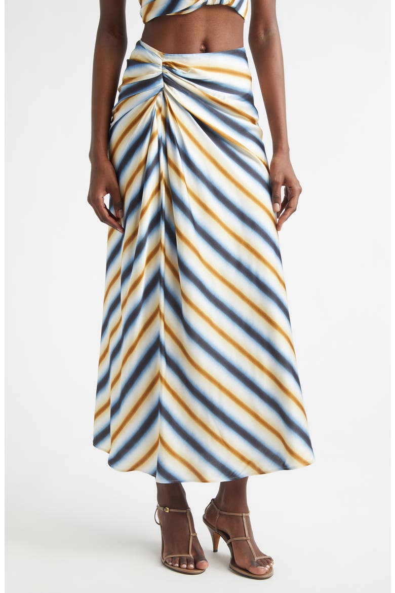 Diagonal Stripe Maxi Skirt, Main, color, TAHOE BLUE/ MILK CHOCOLATE