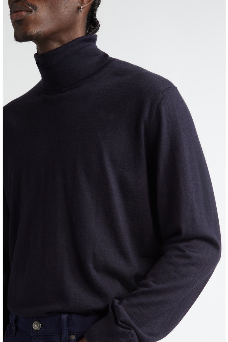 Casheta Cashmere & Silk Turtleneck Sweater, Alternate, color, NAVY