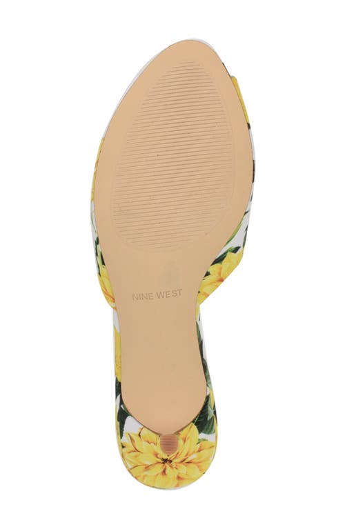 Nine West Luvlie Kitten Heel Slide Sandal In Yellow
