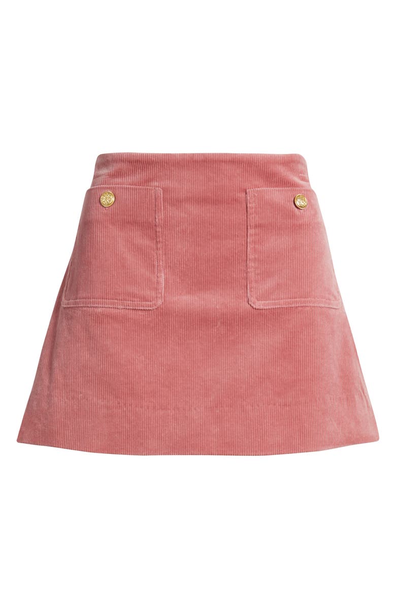 LoveShackFancy Kida Corduroy Miniskirt, Alternate, color, Rose