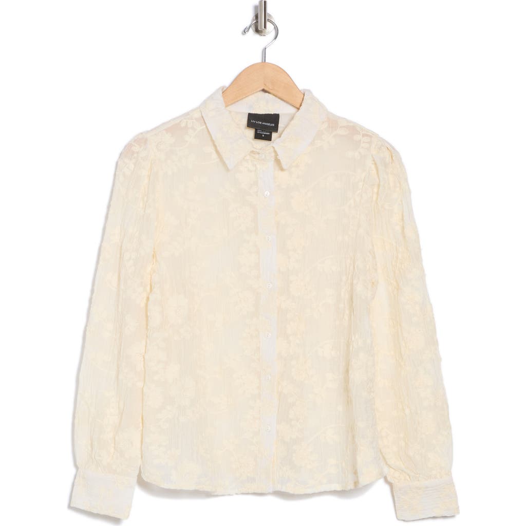 FORGOTTEN GRACE FORGOTTEN GRACE FLORAL EMBROIDERED BUTTON-UP SHIRT