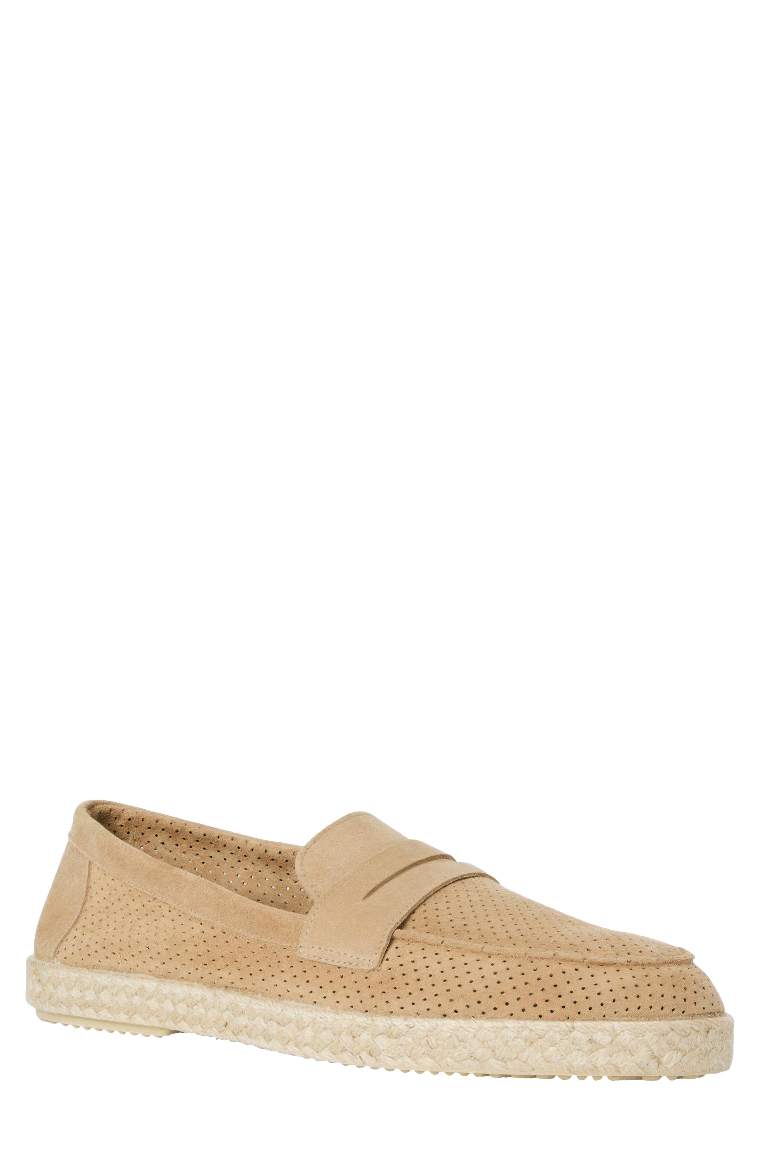 Stiges Penny Loafer, Main, color, MUSHROOM SUEDE