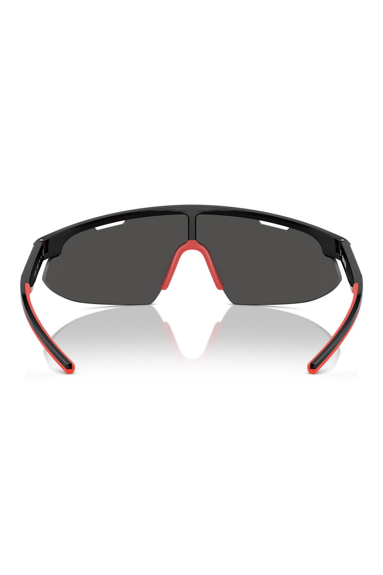 141mm Irregular Shield Sunglasses, Alternate, color, BLACK