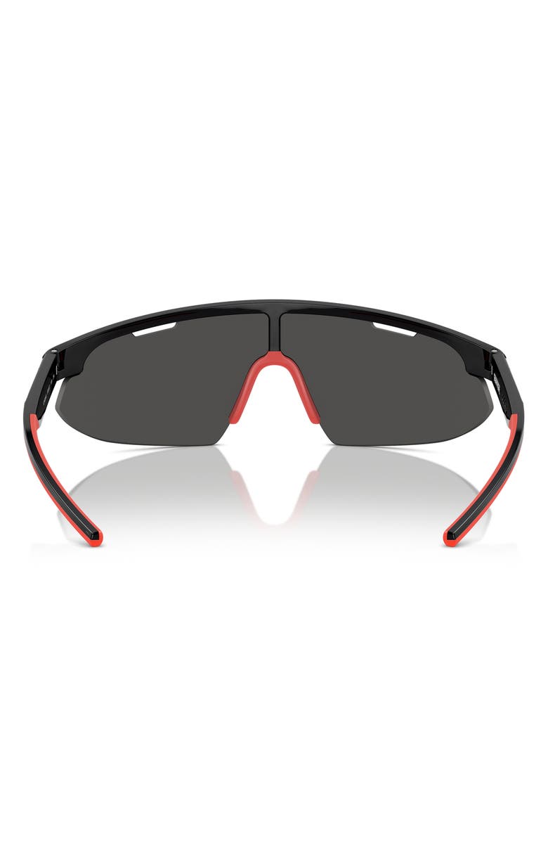 Scuderia Ferrari 141mm Irregular Shield Sunglasses, Alternate, color, Black