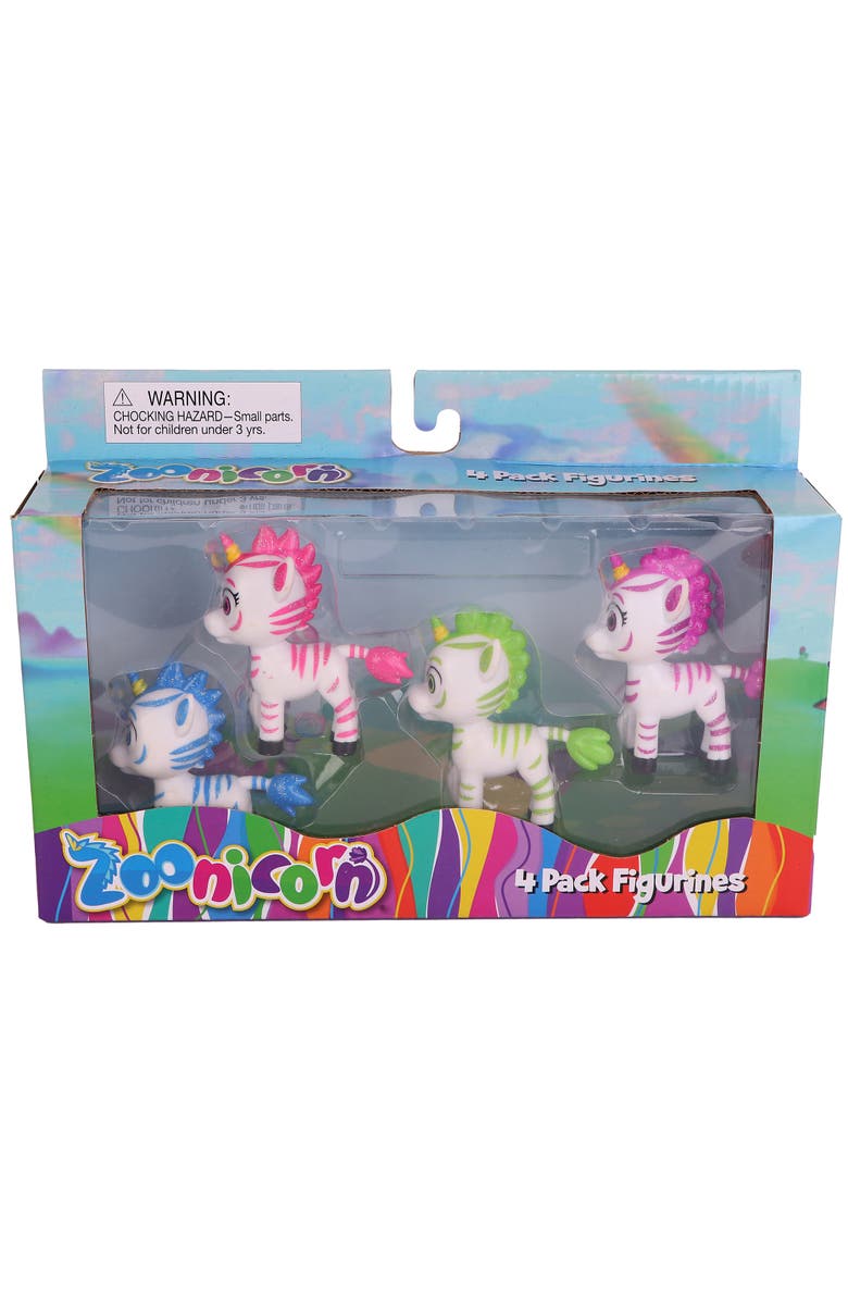 Zoonicorn 4Pack Figurines 2.75 Inch Mini Toy Set, Aliel Ene Promi Valeo, Kids 3+, Alternate, color, Multicolored