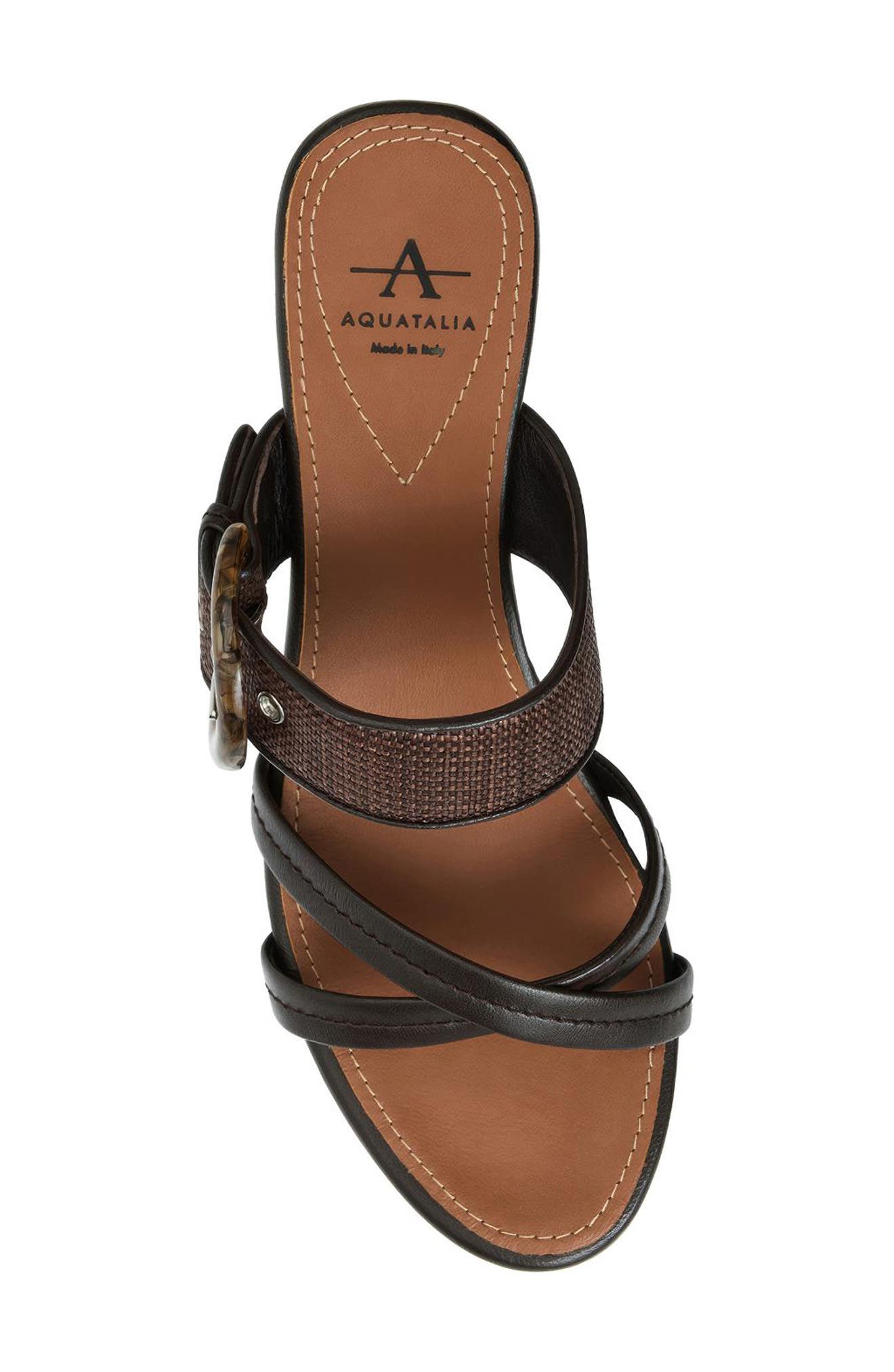 Aquatalia Bambi Weatherproof Kitten Heel Slide Sandal, Alternate, color, Espresso Multi