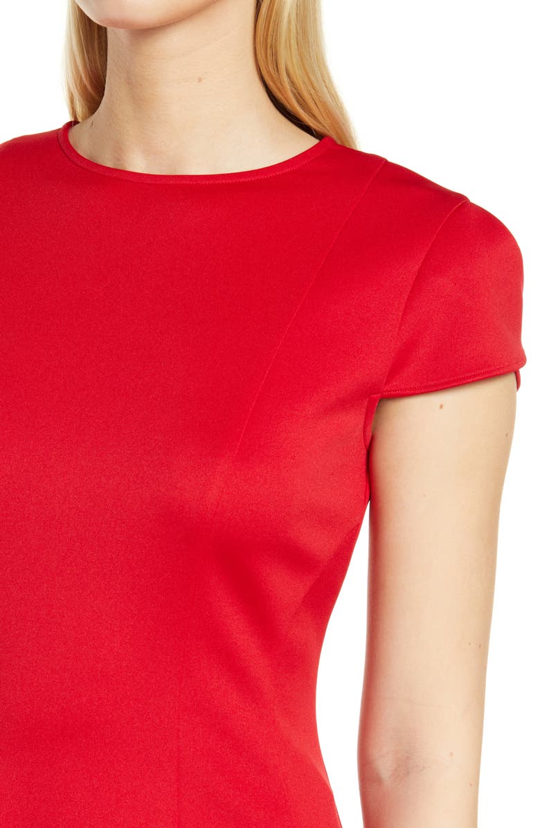 Julia Jordan Donna Ricco Tulip Sleeve Lace Hem Fit & Flare Dress, Alternate, color, Red