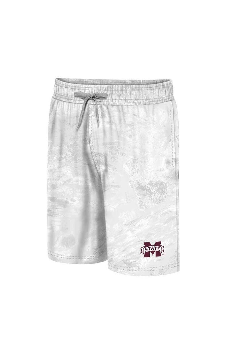 COLOSSEUM Men's Colosseum White Mississippi State Bulldogs Realtree Aspect Ohana Swim Shorts, Alternate, color, White