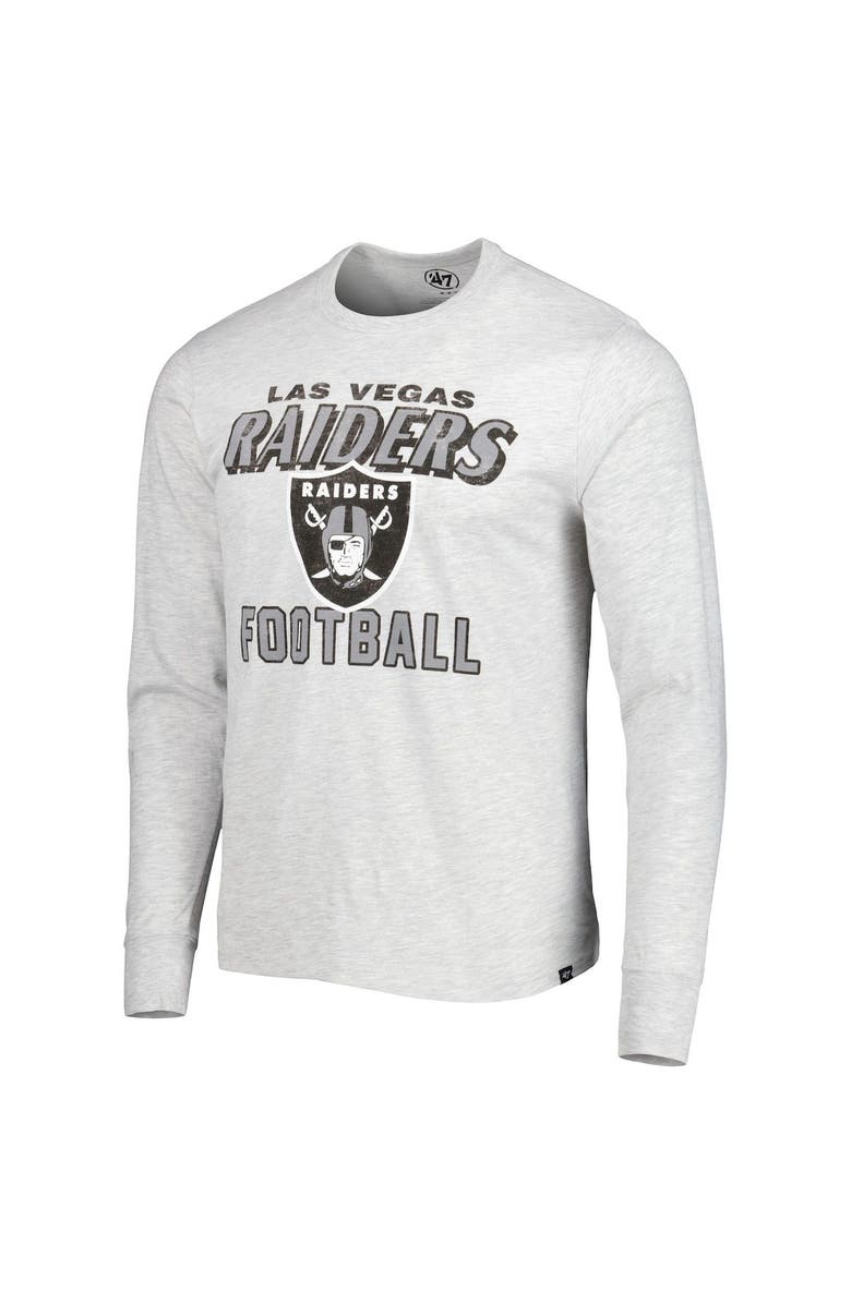 '47 Men's '47 Heathered Gray Las Vegas Raiders Dozer Franklin Long Sleeve T-Shirt, Alternate, color, Gray