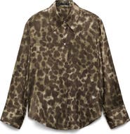 MANGO Print Satin Shirt