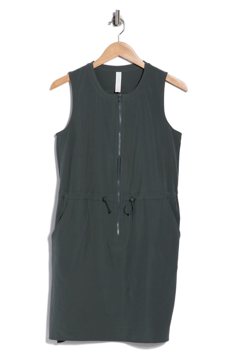 Venture Sleeveless Front Zip Utility Dress, Alternate, color, GREEN URBAN