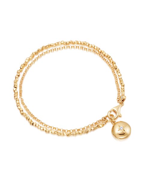 Gold Biography Locket Bracelet
