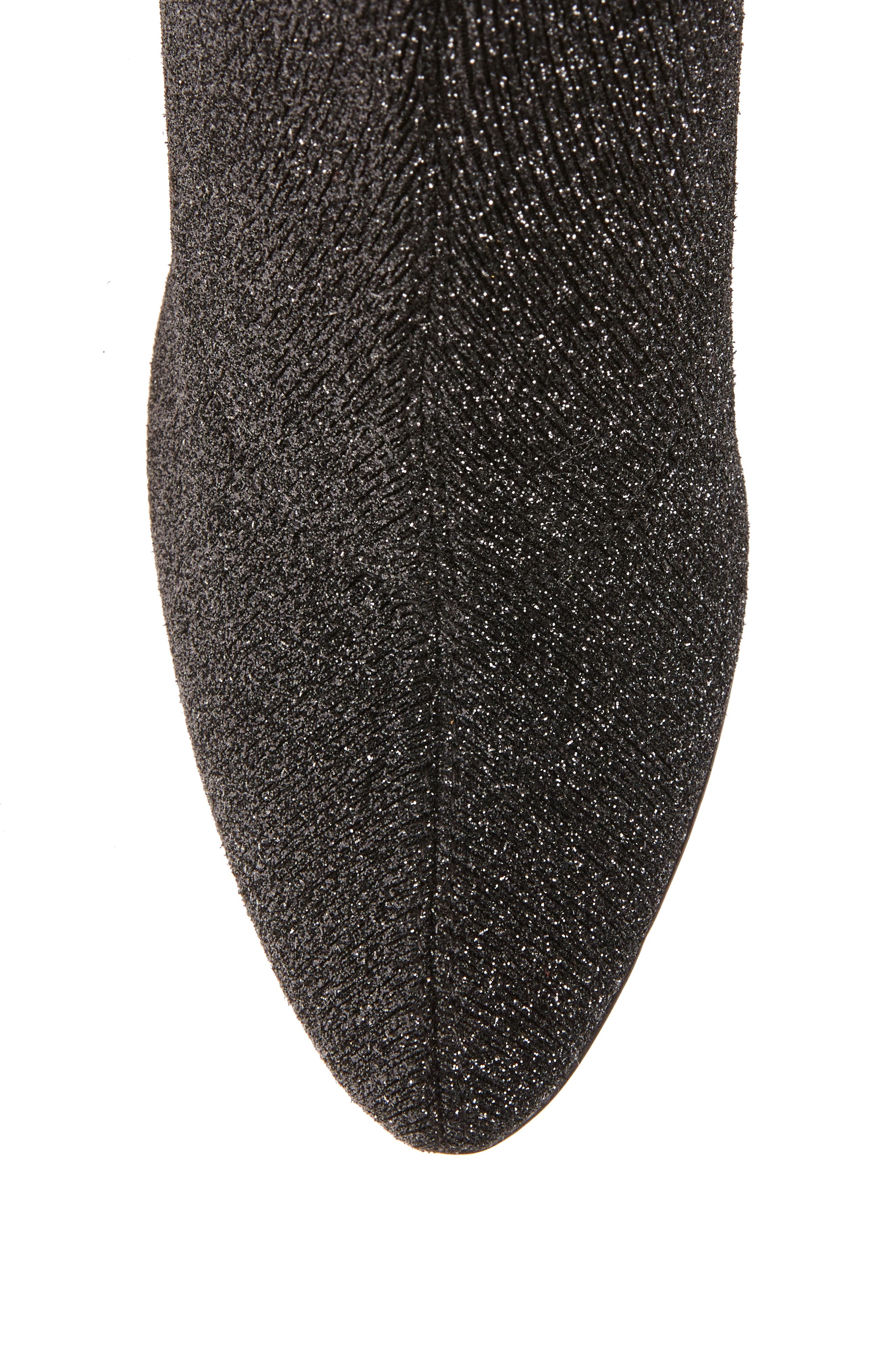 Glitter Stretch Over the Knee Boot, Alternate, color, BLACK