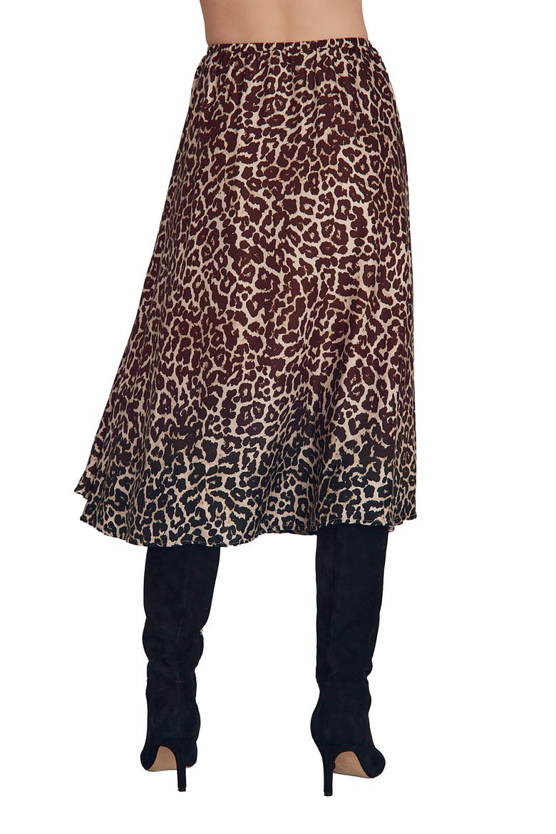 Gathered Midi Skirt, Alternate, color, OMBRE LEOPARD PRINT