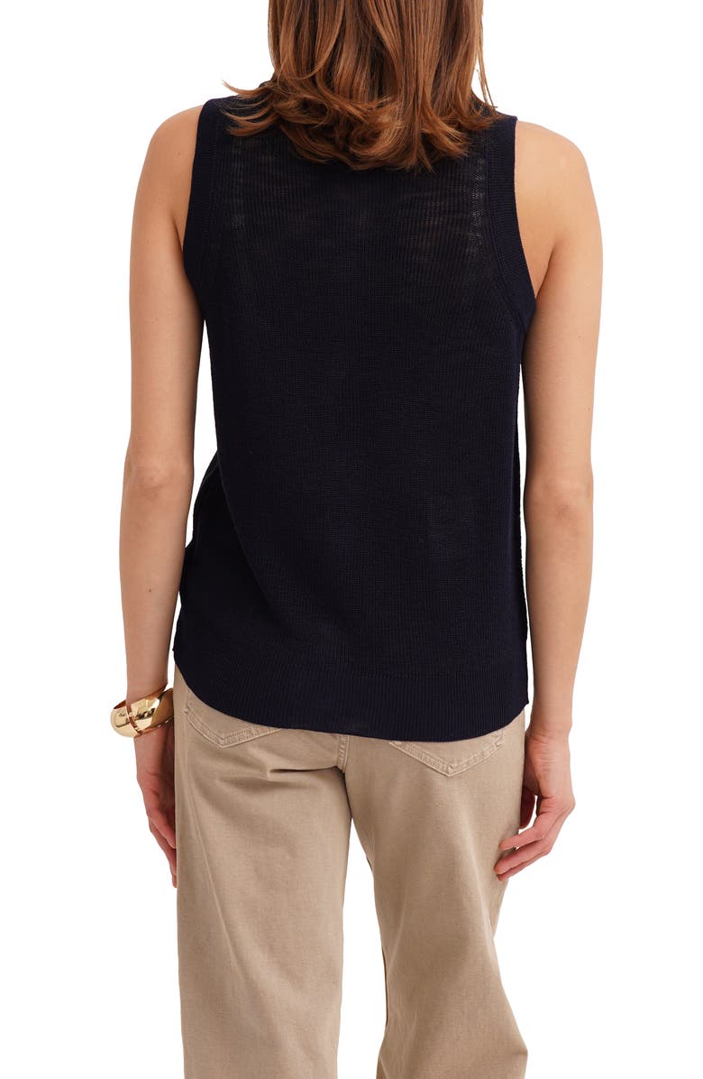 CYRUS Button Front Sleeveless Sweater, Alternate, color, Eclipse