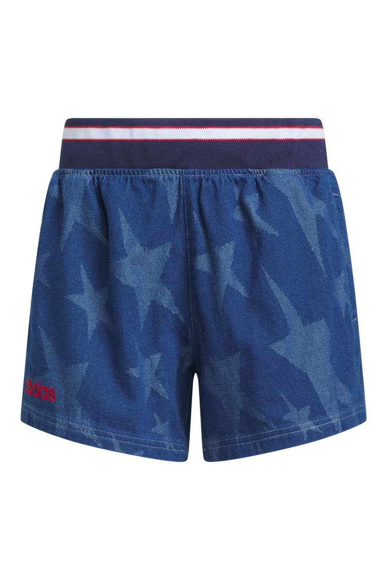 The Denim Star Graphic Cotton Varsity Shorts, Alternate, color, MEDIUM BLUE DENIM