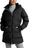 Beyond Yoga Warm Up Hooded Long Puffer Coat