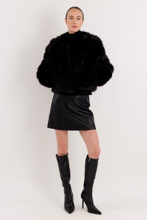 Cropped Faux Fur Coat