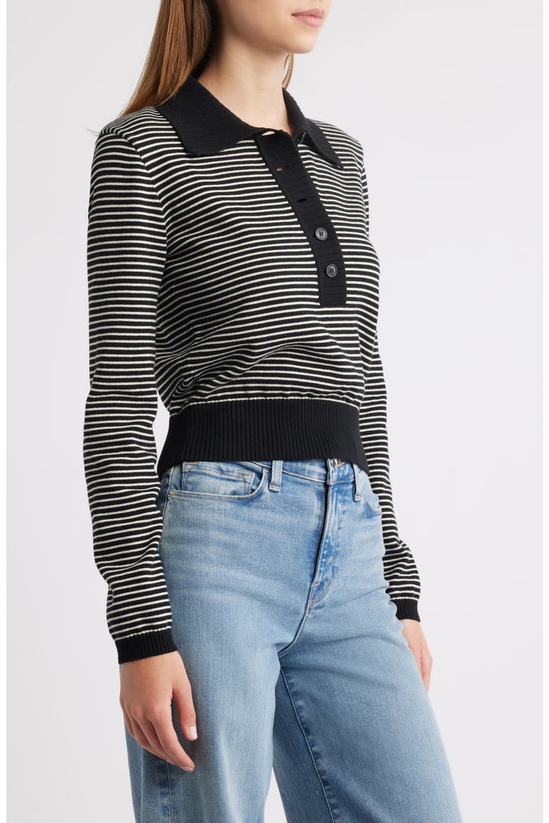 The Graduate Stripe Cotton Polo Sweater, Alternate, color, BLACK MULTI