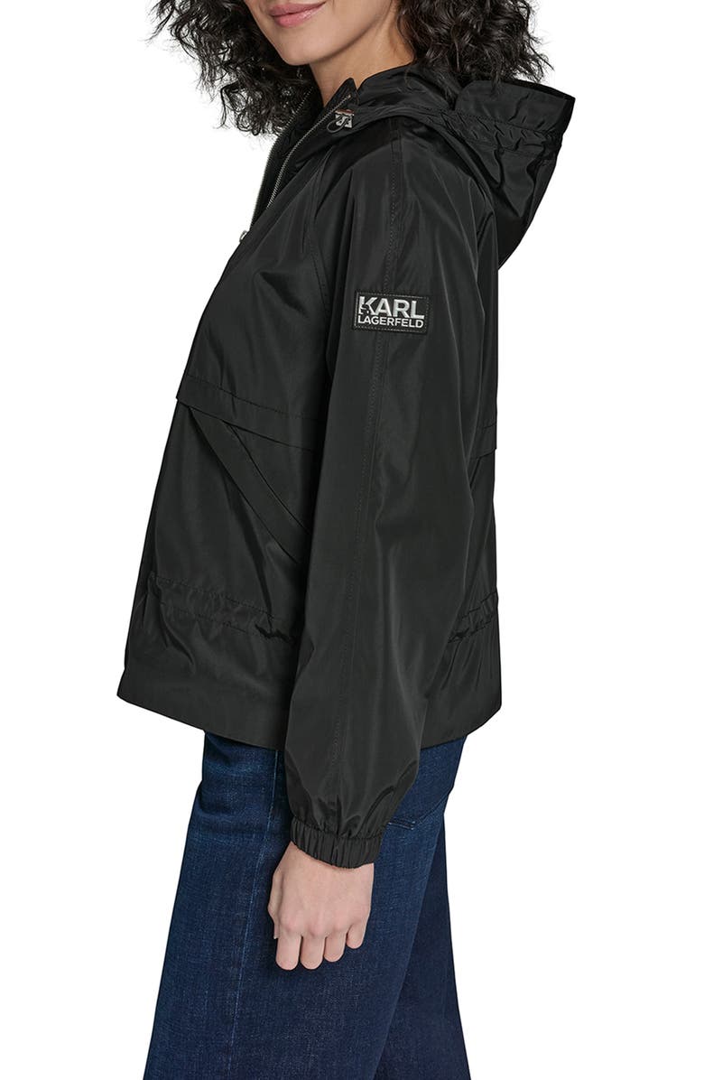 KARL LAGERFELD PARIS Hooded Windbreaker, Alternate, color, 