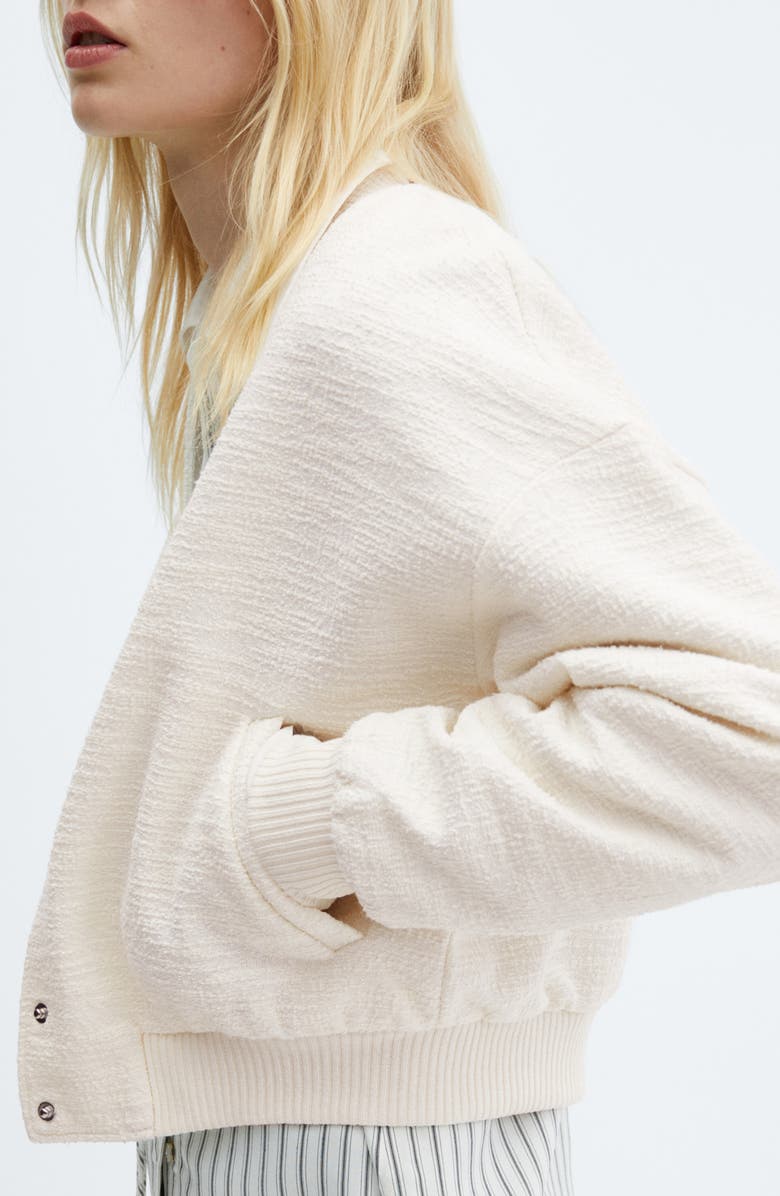 MANGO Tweed Bomber Jacket, Alternate, color, 