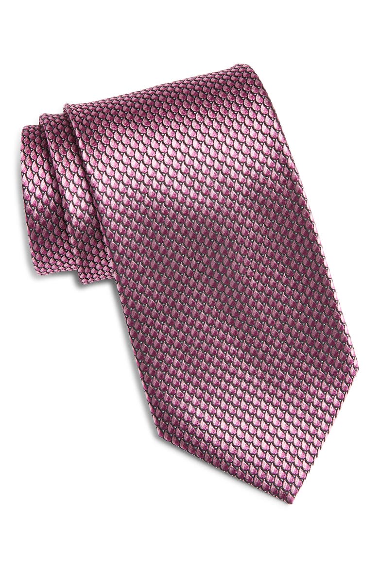 Neat Silk Tie, Main, color, PINK