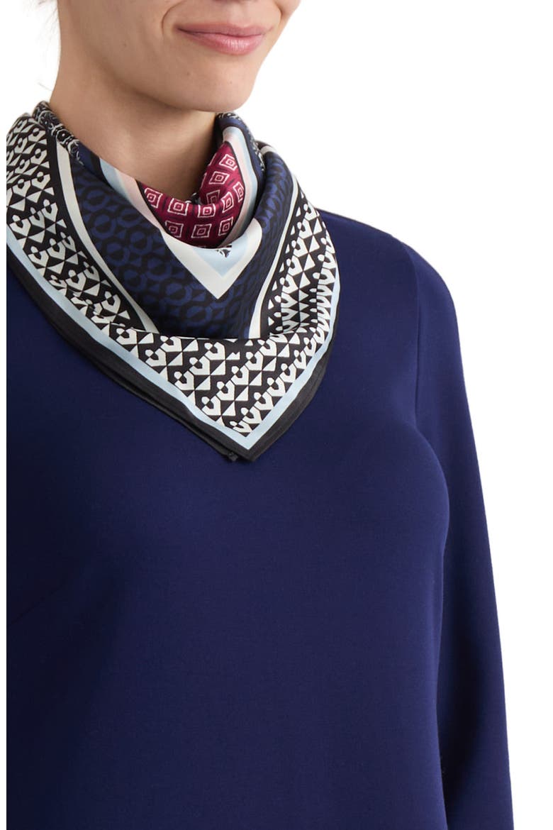 Shift Dress with Scarf, Alternate, color, PACIFIC NAVY MULTI