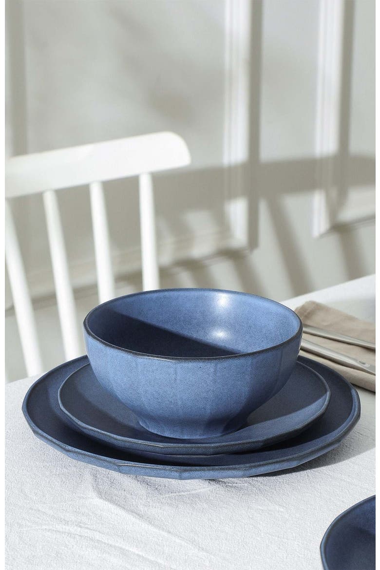 Rio Stoneware 12-Piece Dinnerware Set, Alternate, color, Blue