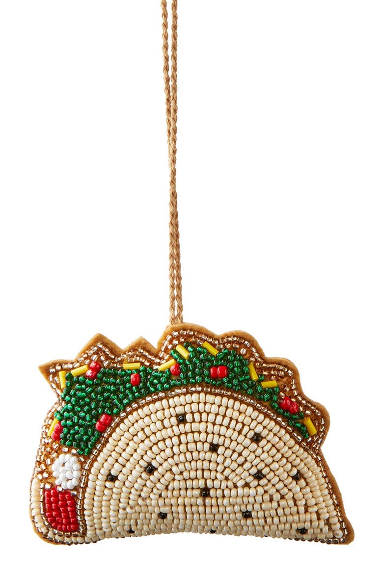 Taco Beaded Ornament, Main, color, MULTI