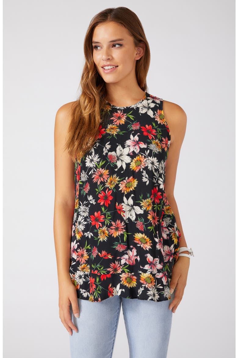 Floral Ruffle Hem Tank, Alternate, color, FLORAL