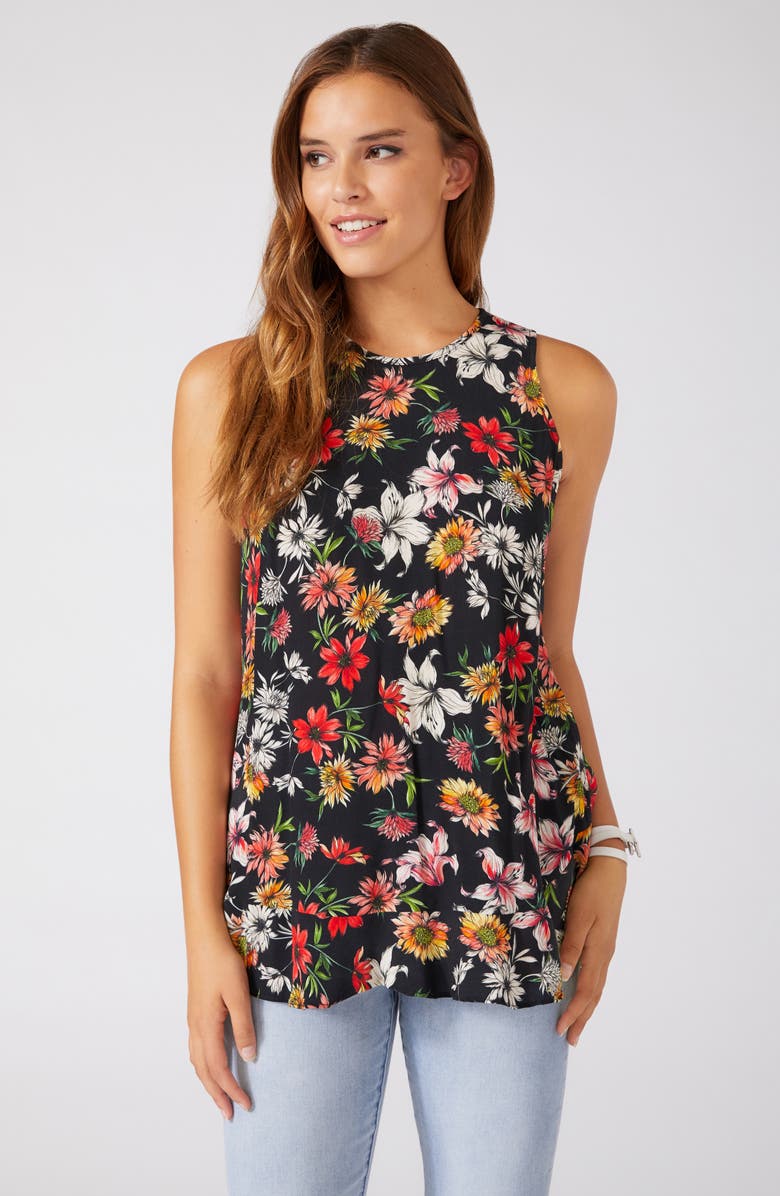 Karen Kane Floral Ruffle Hem Tank, Alternate, color, 
