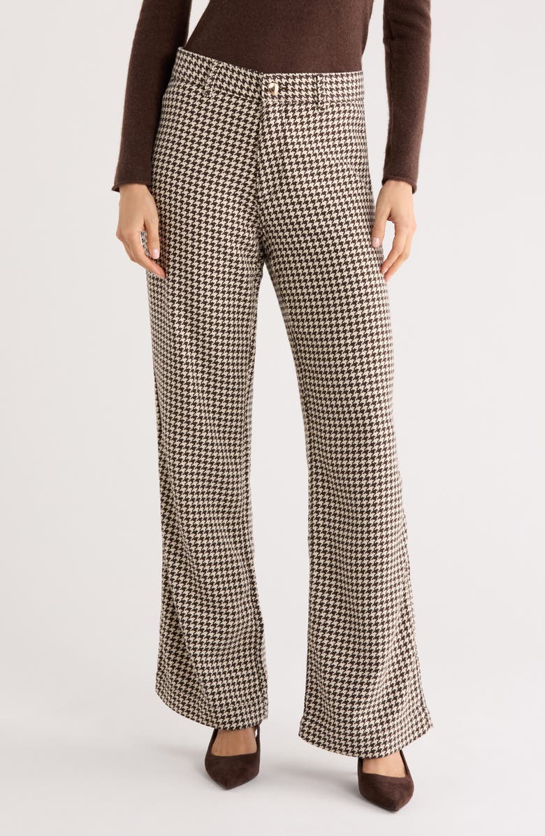 DL1961 Desi Houndstooth Cotton Wide Leg Pants, Main, color, Houndstooth
