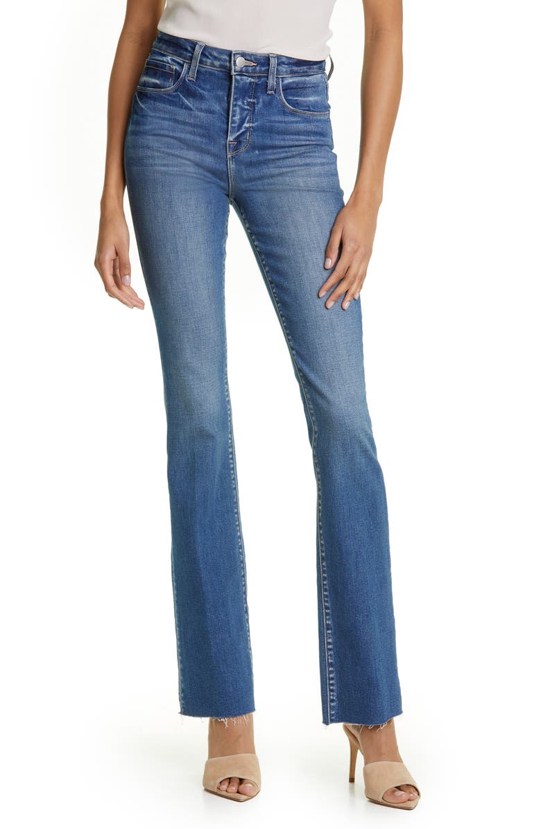 L'AGENCE Ruth Raw Hem Straight Leg Jeans, Main, color, 