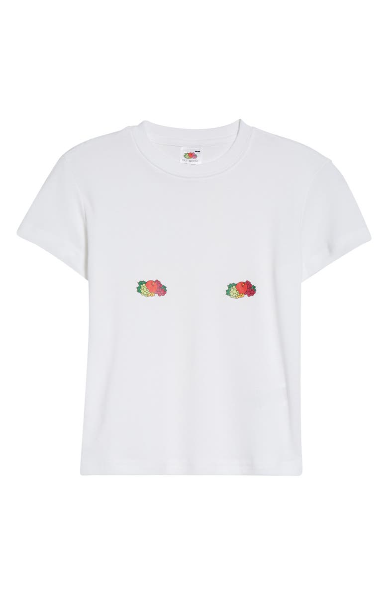 Hommegirls x Fruit of the Loom Double Logo Baby Tee, Main, color, White