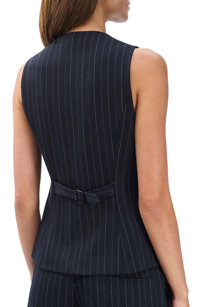 rag & bone Irina Ponte Longline Vest, Alternate, color, Navy Multi