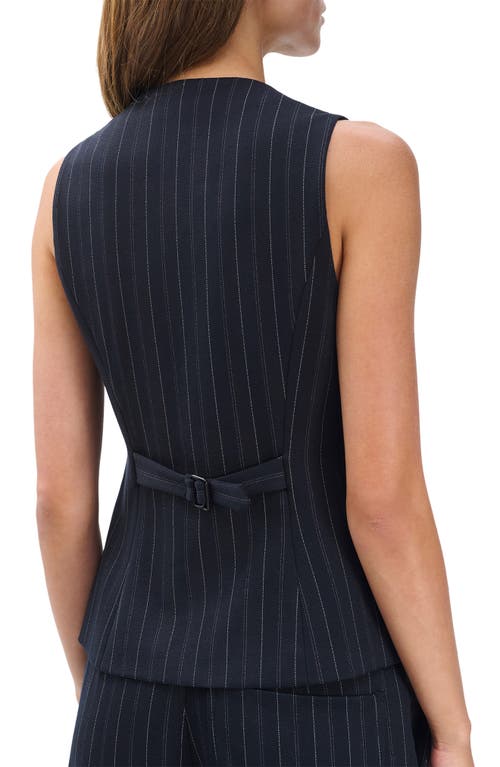 Rag & Bone Womens Nvymt Irina Ponte Striped Stretch-woven Vest In Blue