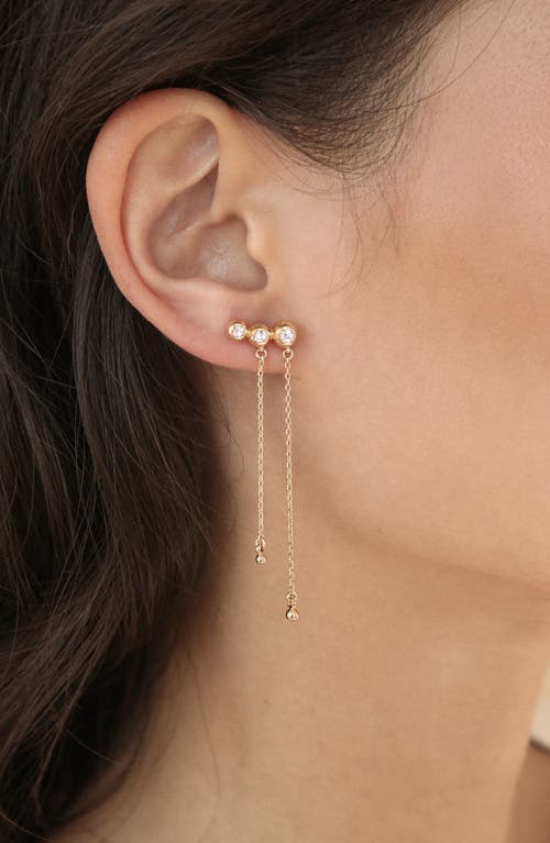 Ettika Deco Crystal Hanging Chain Drop Earrings In Gold