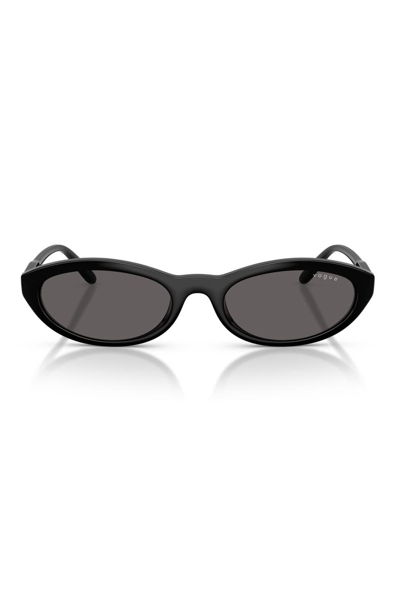 54mm Gradient Oval Sunglasses, Main, color, BLACK / BLACK SMOKE